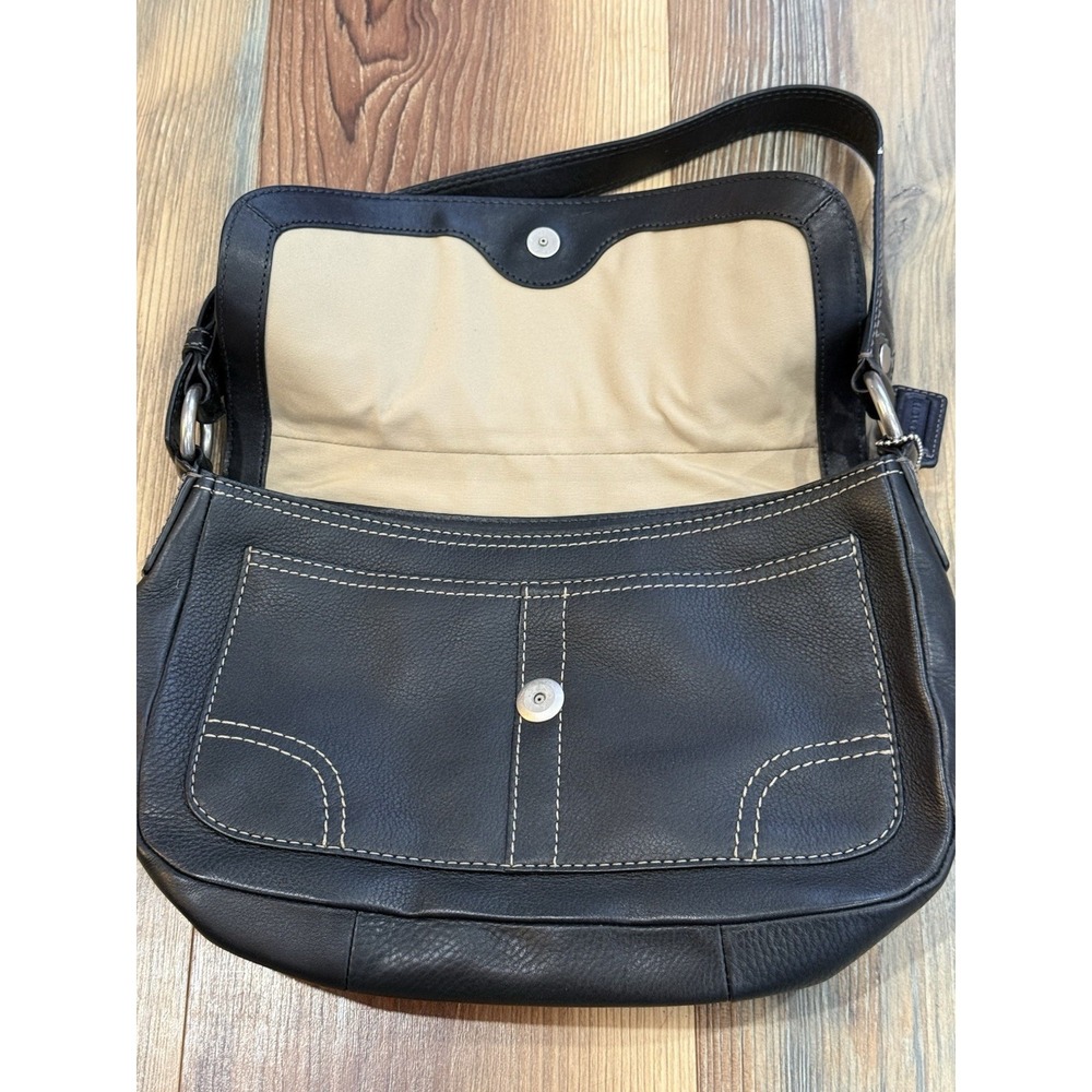 Coach Soho Pebbled Black Leather Slouchy Hobo Shoulder Bag Y2K D1051-F12336 - Picture 5 of 16